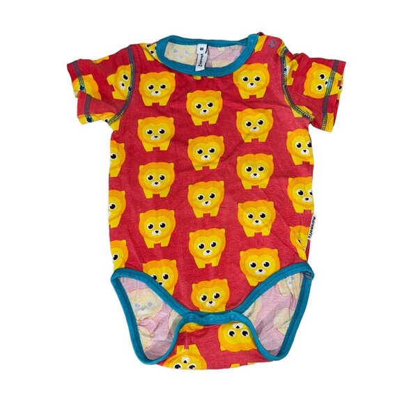 Maxomorra Lion Bodysuit Red Size 80 12 Months - Picture 1 of 3